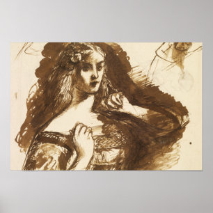 Dante Gabriel Rossetti - Half-length Sketch Poster