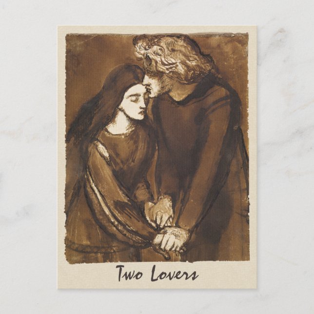 Dante Gabriel Rossetti Two lovers 1850 Postcard (Front)