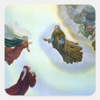 Dante meets Cacciaguida in Paradiso Square Sticker