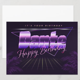 Dante Name Vorname lila retro Karte Geburtstag Card
