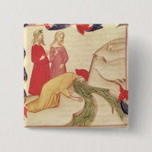 Dante purifying himself before entering 15 cm square badge