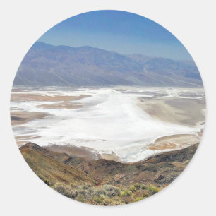 Dante S View Salt Flats Desert Death Valley Classic Round Sticker