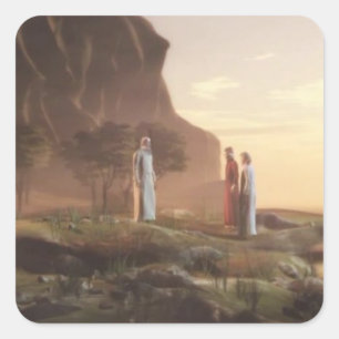 Dante & Virgil meet Cato in Purgatory Square Sticker