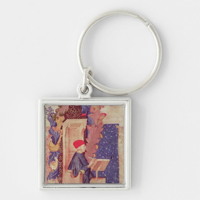 Dante writing 'The Divine Comedy' Key Ring (Front)
