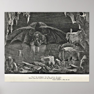 Dante's Inferno Devil in Hell Illustration Poster
