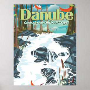 Danube European River Travel poster