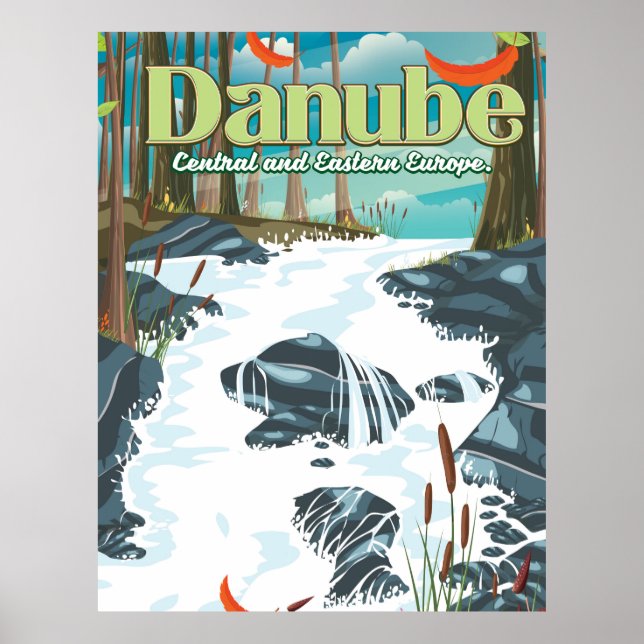 Danube European River Travel poster (Front)