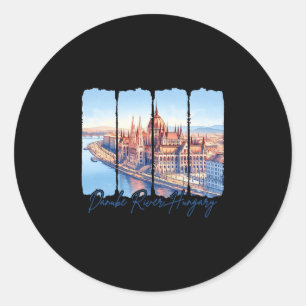 Danube River Hungary Traveling Trip Danube River V Classic Round Sticker