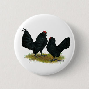 D'Anvers Black Bantams 6 Cm Round Badge