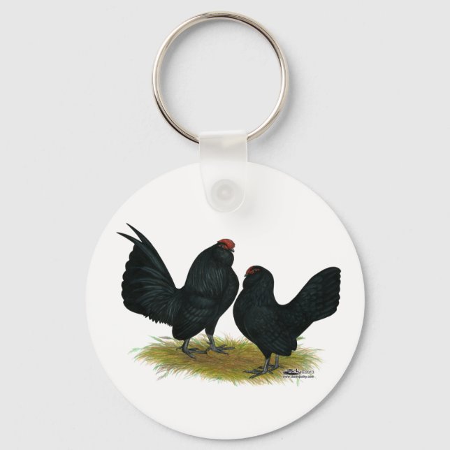 D'Anvers Black Bantams Key Ring (Front)