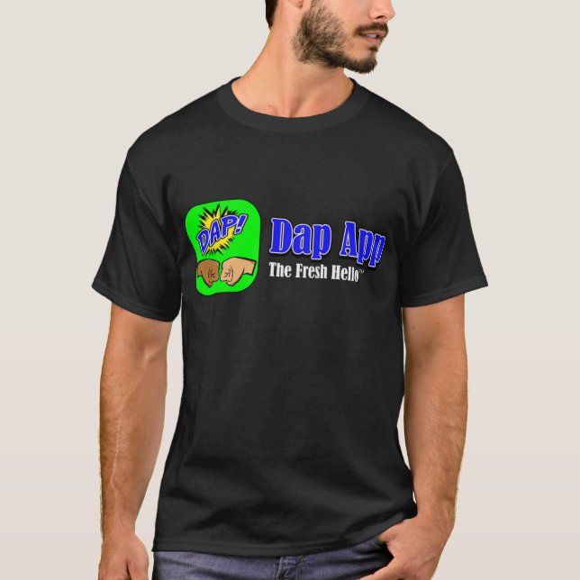 Dap App Tagline Black T-Shirt (Front)