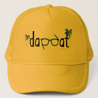 DapDat_Logo_Spectacles_Palms_Teal_Gold Trucker Hat