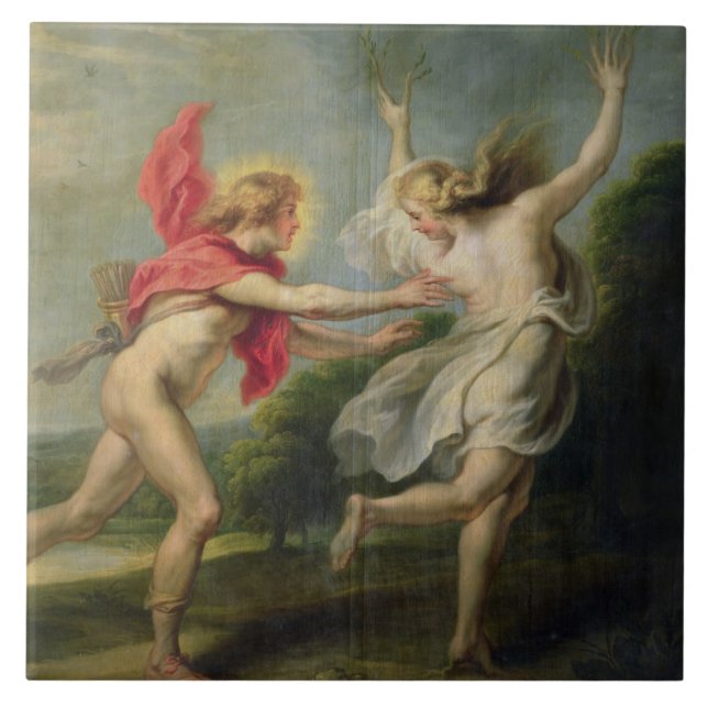 Daphne and Apollo (oil) Ceramic Tile (Front)