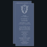DAPHNE Dark Blue Botanical Minimalist Navy Wedding Program<br><div class="desc">This dark blue botanical minimalist navy wedding program from the Daphne Collection is perfect for a traditional wedding. The simple yet classic design features an elegant and timeless royal crest monogram with florals and greenery surrounding the initials of the couple. Include the names of the couple, the wedding date and...</div>
