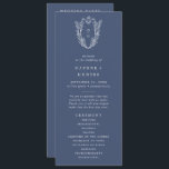DAPHNE Dark Blue Botanical Minimalist Navy Wedding Program<br><div class="desc">This dark blue botanical minimalist navy wedding program from the Daphne Collection is perfect for a traditional wedding. The simple yet classic design features an elegant and timeless royal crest monogram with florals and greenery surrounding the initials of the couple. Include the names of the couple, the wedding date and...</div>