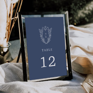 DAPHNE Dark Blue Minimal Wedding Table Numbers