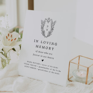 DAPHNE Elegant In Loving Memory Wedding Memorial Pedestal Sign