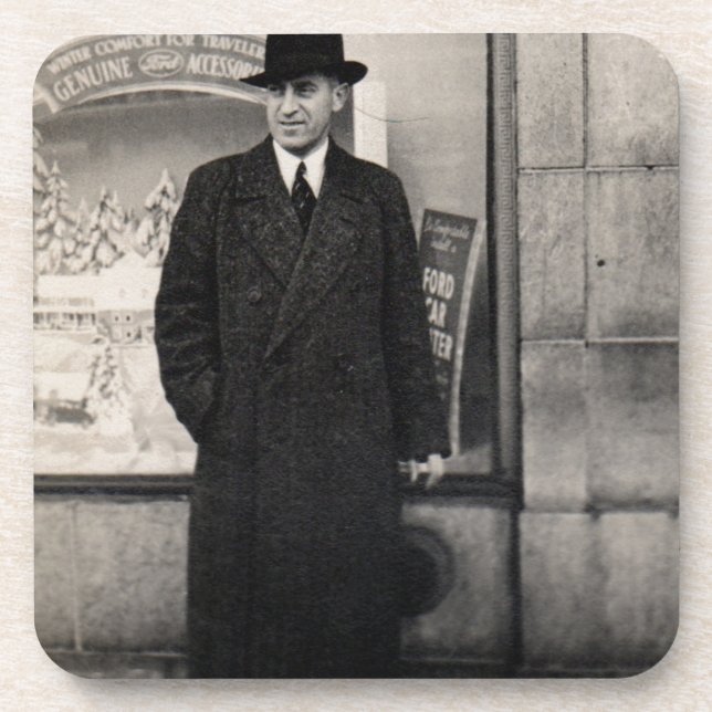 dapper 1930s man photo coaster (Front)