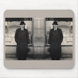 dapper 1930s twin men photo mouse pad