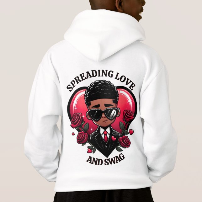 Dapper African American Boy with Roses Valentine (Back)