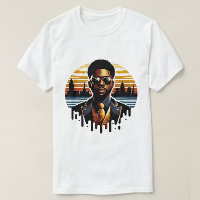  Dapper African American Man Mississippi Drip Logo T-Shirt (Design Front)