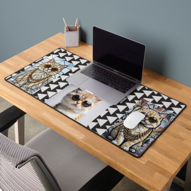 Dapper Animal | Kitty In Sunglasse  – Personalised Desk Mat (Office 2)