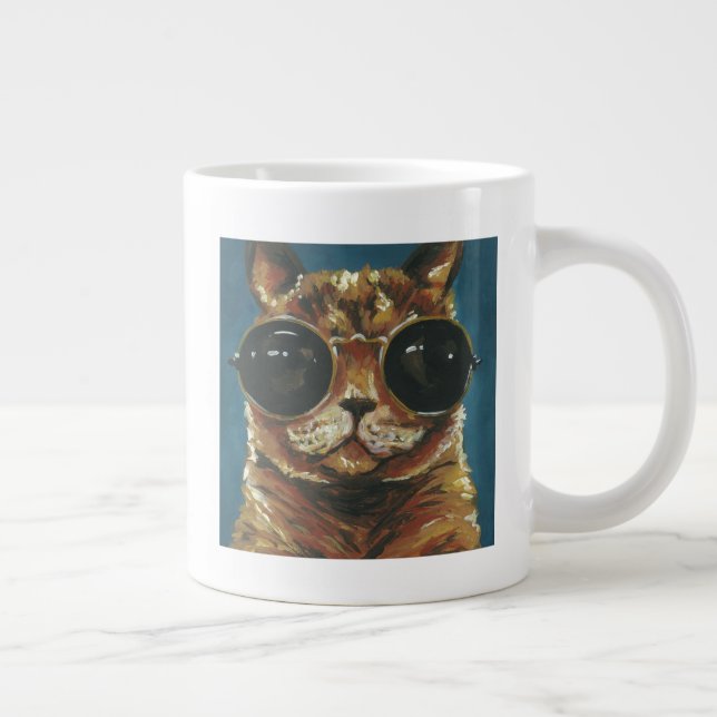 Dapper Animal | Kitty In Sunglasses Large Coffee Mug (Right)