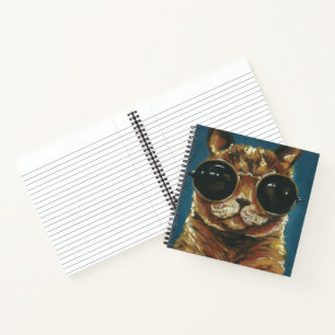 Dapper Animal   Kitty In Sunglasses Notebook