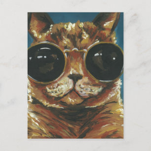 Dapper Animal Kitty In Sunglasses Postcard