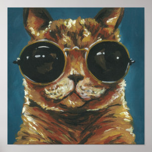 Dapper Animal   Kitty In Sunglasses Poster