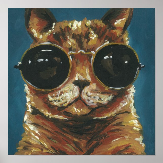 Dapper Animal | Kitty In Sunglasses Poster (Front)