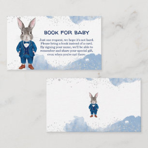 Dapper Boy Bunny in a Blue Suit Book for Baby Enclosure Card