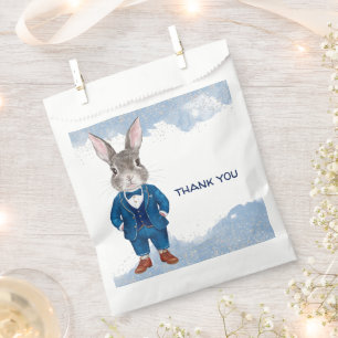 Dapper Boy Bunny in a Blue Suit Party Favour Bag