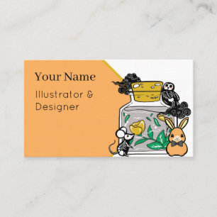 Dapper Bunny and Skeleton Companions Business Card