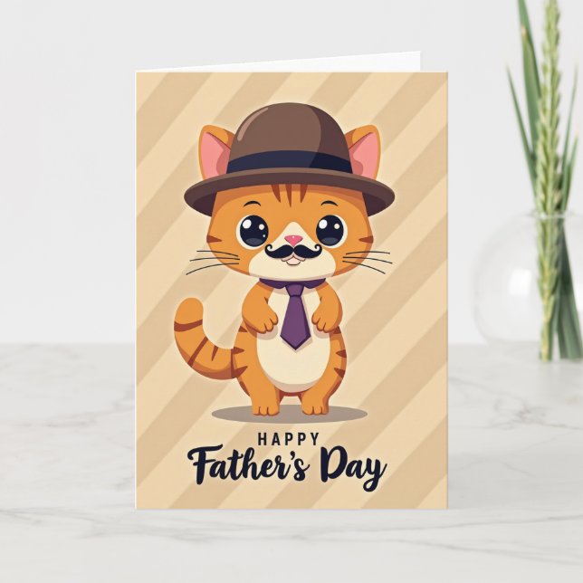 Dapper Cat Fathers Day Card (Front)