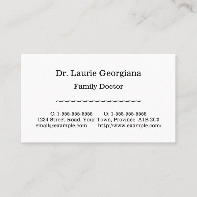 Dapper, Conservative Business Card (Front)