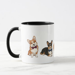 Dapper Corgi Bow Tie Pembroke Welsh Dog Poses Mug