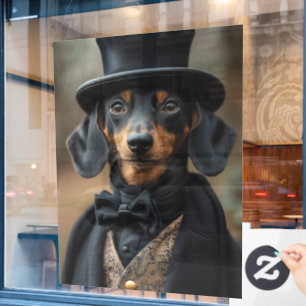 Dapper Dachshund in Elegant Victorian Attire