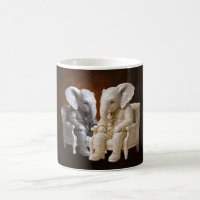 Dapper Elephant Duo Whimsical Art