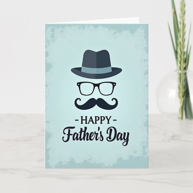 Dapper Fathers Day Face Card (Front)