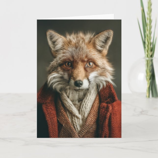 Dapper Fox in Cosy Style Card (Front)