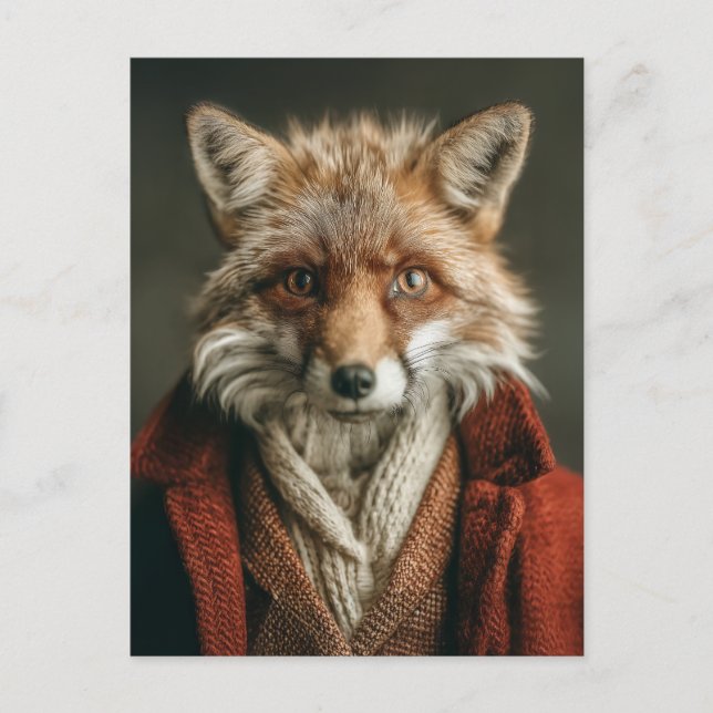 Dapper Fox in Cosy Style Postcard (Front)