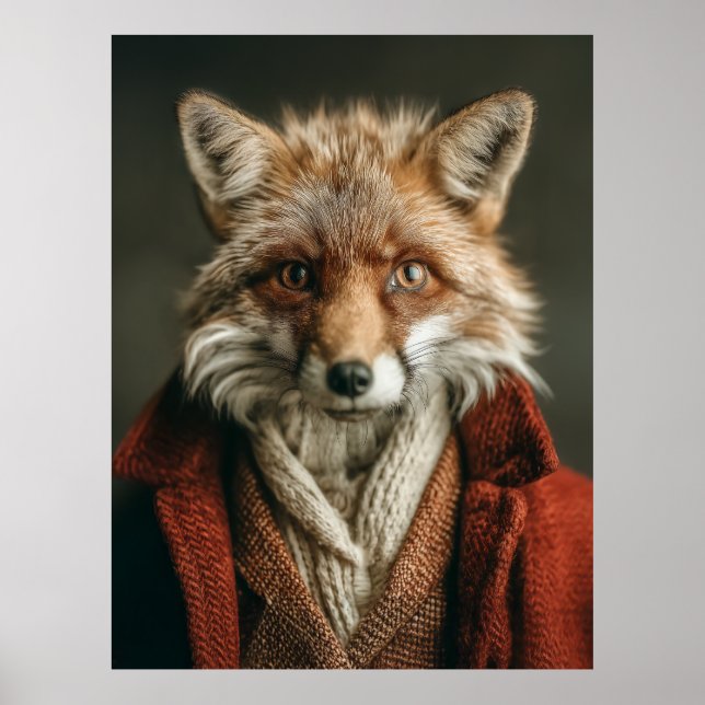 Dapper Fox in Cosy Style Poster (Front)