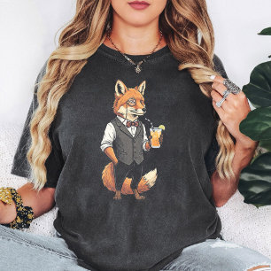 Dapper Fox With Monocle And Cocktail T-Shirt