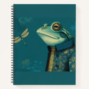 Dapper Frog & Dragonfly - Surreal Vintage Animal Notebook