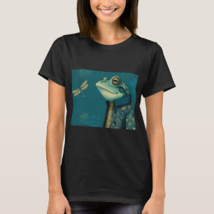 Dapper Frog & Dragonfly - Surreal Vintage Animal  T-Shirt