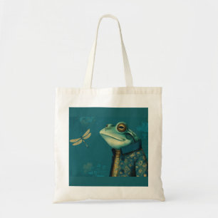 Dapper Frog & Dragonfly - Surreal Vintage Animal Tote Bag