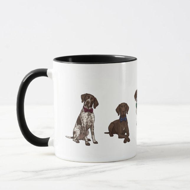Dapper German Shorthaired Pointer Bow Tie Dog Mug (Left)