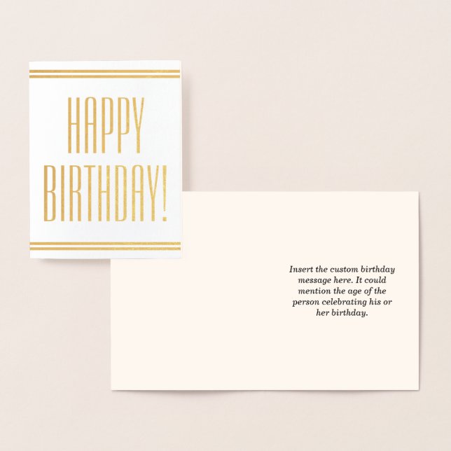 Dapper Gold Foil "HAPPY BIRTHDAY!" Card (Display)