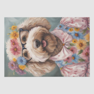Dapper Golden Doodle in Stylish Attire Tissue Paper